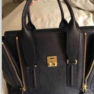 3.1 Phillip Lim Pashli Navy Blue Textured Bag